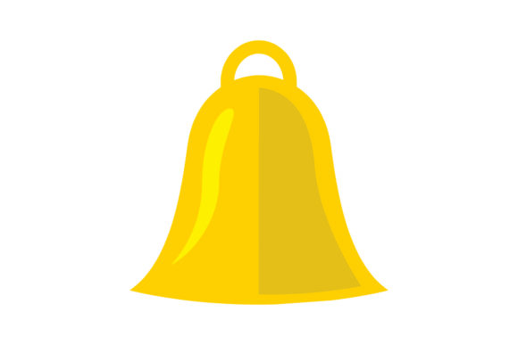 Christmas Bell Flat Illustration Yellow for Graphics