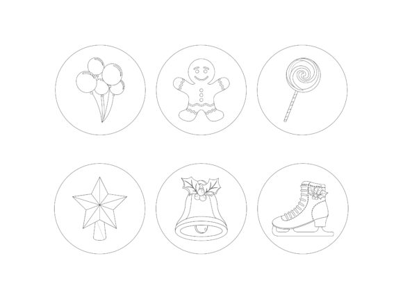 Christmas Gingerbread Outline Bundle: Graphics & Illustrations