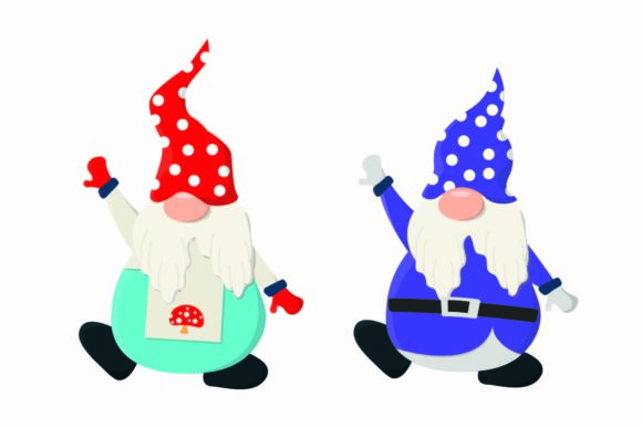 Christmas Gnome Dwarf Character Vector Graphics & Illustrations