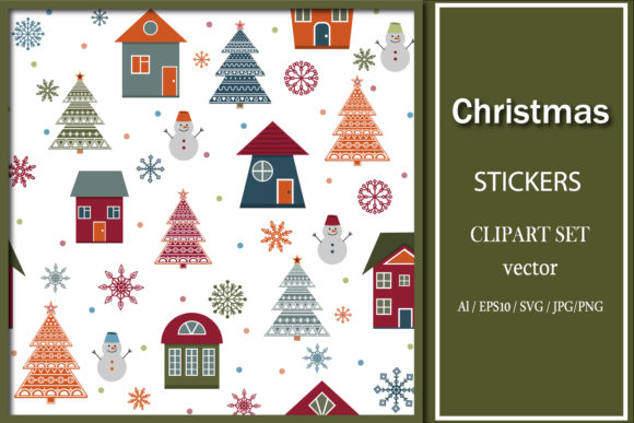 Christmas Graphics: Sticker Illustrations for Branding