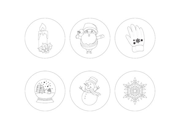 Christmas Santa Claus Outline Bundle: Graphics & Illustrations