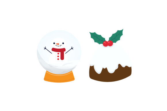Christmas Snowball and Cake Asset Set Graphics Review
