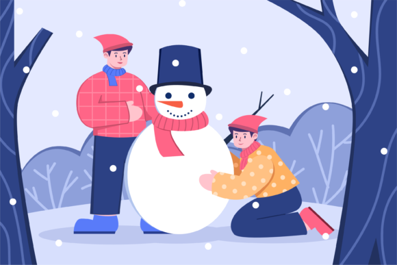 Christmas Winter Activity Making Snowman Graphics Review