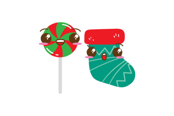 Lollipop and Stocking Christmas Set Graphics Review