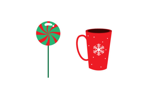 Lollipop Drink Set Christmas Vector Graphics & Illustrations