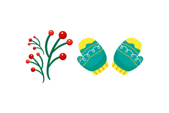 Mistletoe and Gloves Graphics: Festive Illustrations