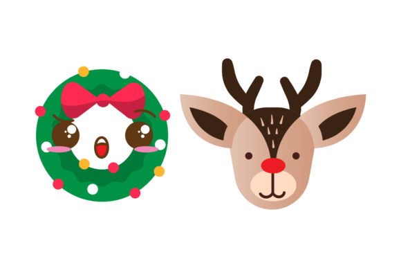 Mistletoe Reindeer Christmas Vector: Festive Graphics & Illustrations