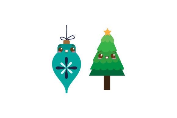 Ornament and Christmas Tree Graphics for Editorial Illustrations
