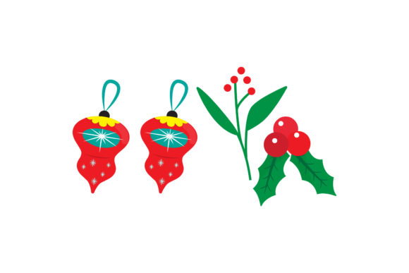 Ornament and Mistletoe Christmas Vector Review