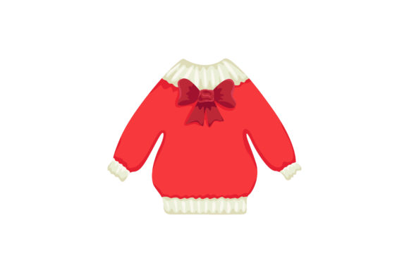 Pretty Red Christmas Sweater Graphics & Illustrations