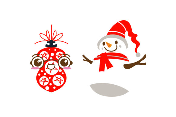 Snowman and Ornaments Christmas Vector Graphics Review
