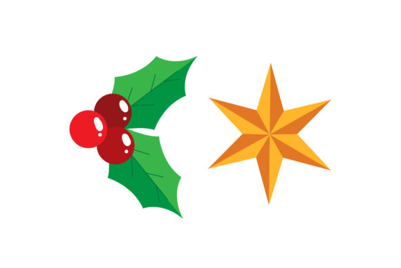 Star Mistletoe Set Christmas Vector Review