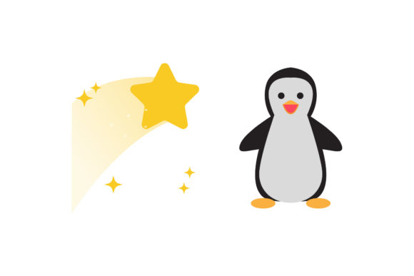 Star Penguin Set Christmas Vector: Graphics & Illustrations
