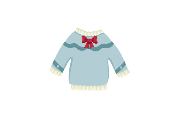 Sweet Christmas Blue Sweater Graphics and Illustrations